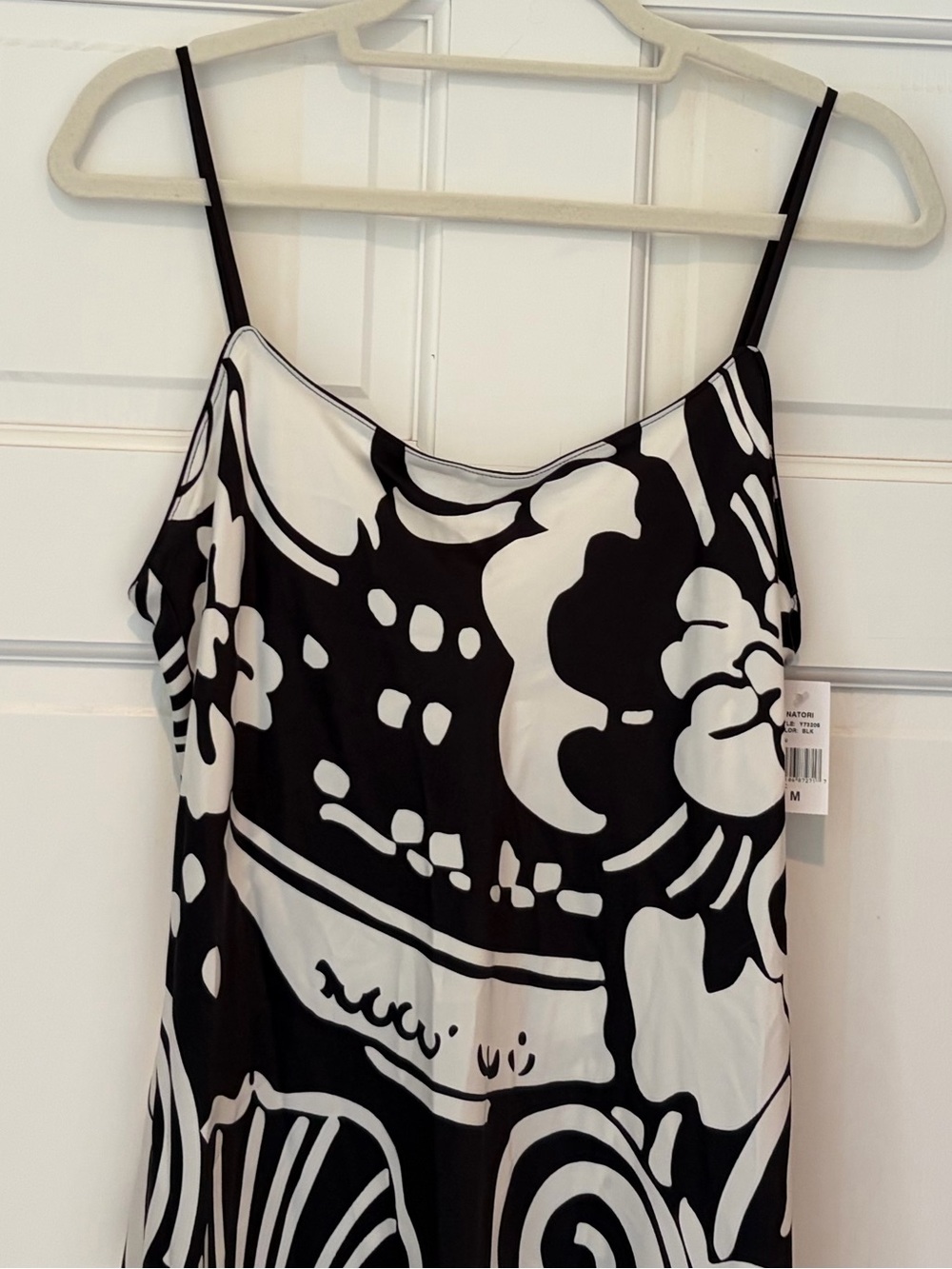 NWT Natori Tuvala Gown - Sleeveless Black & White Floral Maxi Dress - Picture 3 of 10